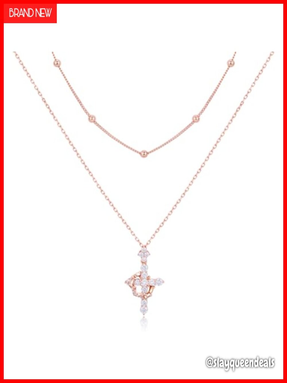 Moissanite Cross Crown Pendant Necklace 14K Gold Vermeil Sterling Silver